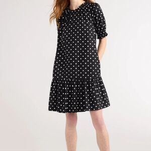 Free Assembly Women's Black White Polka Dot Ruffle Midi Dress Pockets XXL NWT